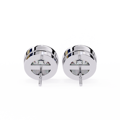 lab grown diamond | moissanite Jewellery Chrome Diva 1.28ct Lab Grown OR Moissanite Round Stud Earrings by Rabbito Jewels