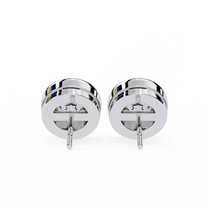 lab grown diamond | moissanite Jewellery Chrome Diva 1.28ct Lab Grown OR Moissanite Round Stud Earrings by Rabbito Jewels
