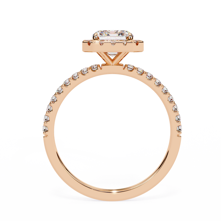 lab grown diamond | moissanite Jewellery Firework Emerald Halo Lab Grown OR Moissanite Ring by Rabbito Jewels