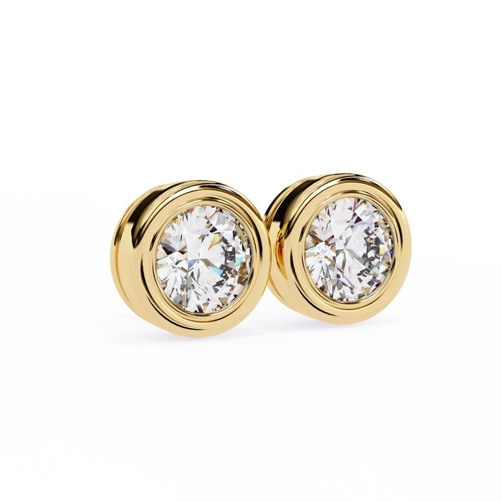 lab grown diamond | moissanite Jewellery Chrome Diva 1.28ct Lab Grown OR Moissanite Round Stud Earrings by Rabbito Jewels
