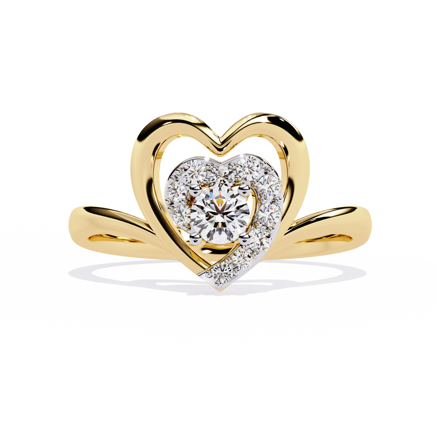lab grown diamond | moissanite Jewellery Kailyn Heart Lab Grown Diamond OR Moissanite Ring Yellow Gold 18K by Rabbito Jewels