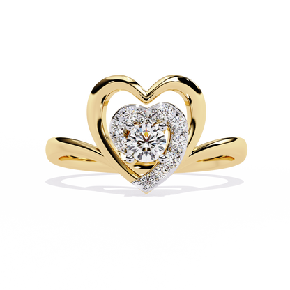 lab grown diamond | moissanite Jewellery Kailyn Heart Lab Grown Diamond OR Moissanite Ring Yellow Gold 18K by Rabbito Jewels