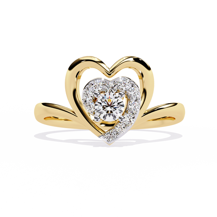 lab grown diamond | moissanite Jewellery Kailyn Heart Lab Grown Diamond OR Moissanite Ring Yellow Gold 18K by Rabbito Jewels