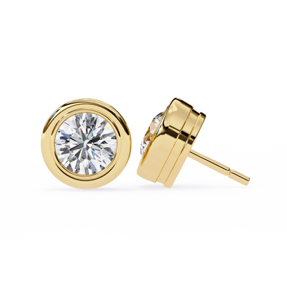 lab grown diamond | moissanite Jewellery Chrome Diva 1.28ct Lab Grown OR Moissanite Round Stud Earrings by Rabbito Jewels