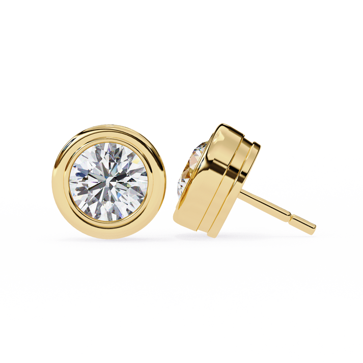 lab grown diamond | moissanite Jewellery Chrome Diva 1.28ct Lab Grown OR Moissanite Round Stud Earrings by Rabbito Jewels