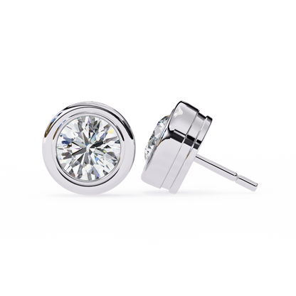 lab grown diamond | moissanite Jewellery Chrome Diva 1.28ct Lab Grown OR Moissanite Round Stud Earrings by Rabbito Jewels