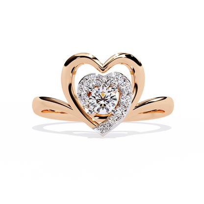 lab grown diamond | moissanite Jewellery Kailyn Heart Lab Grown Diamond OR Moissanite Ring Rose Gold 18K by Rabbito Jewels