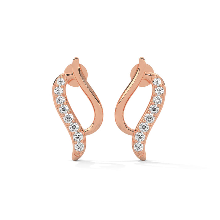 lab grown diamond | moissanite Jewellery Candere Lab Grown Diamond OR Moissanite Earrings Rose Gold 18K by Rabbito Jewels