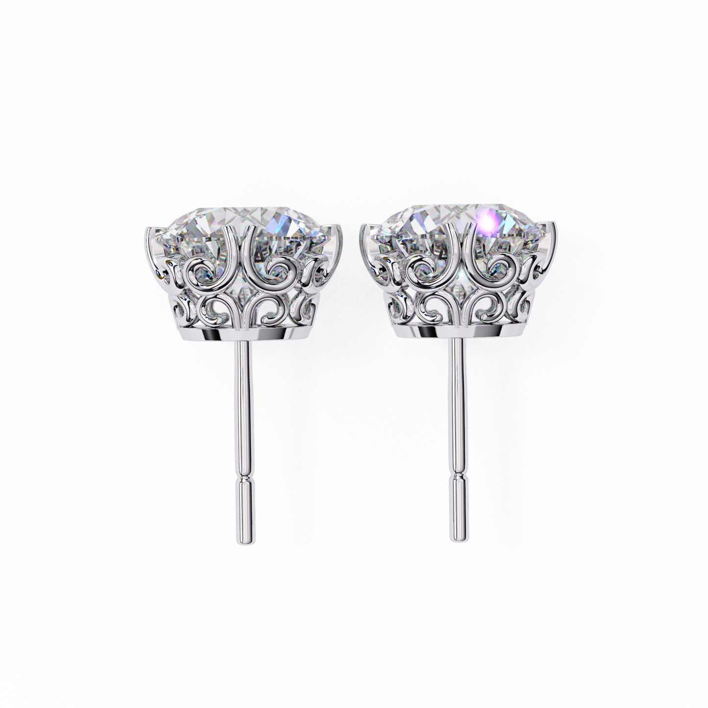 lab grown diamond | moissanite Jewellery Frostbite 1.28ct Lab Grown OR Moissanite Stud Earrings by Rabbito Jewels
