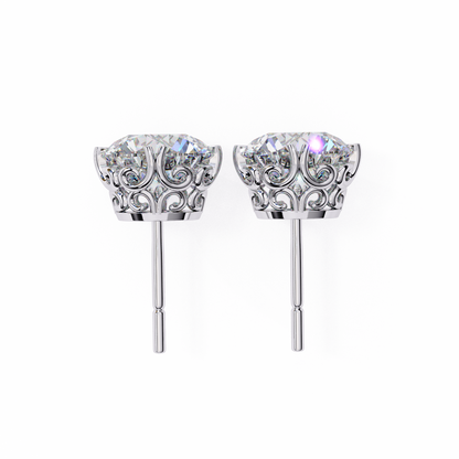 lab grown diamond | moissanite Jewellery Frostbite 1.28ct Lab Grown OR Moissanite Stud Earrings by Rabbito Jewels