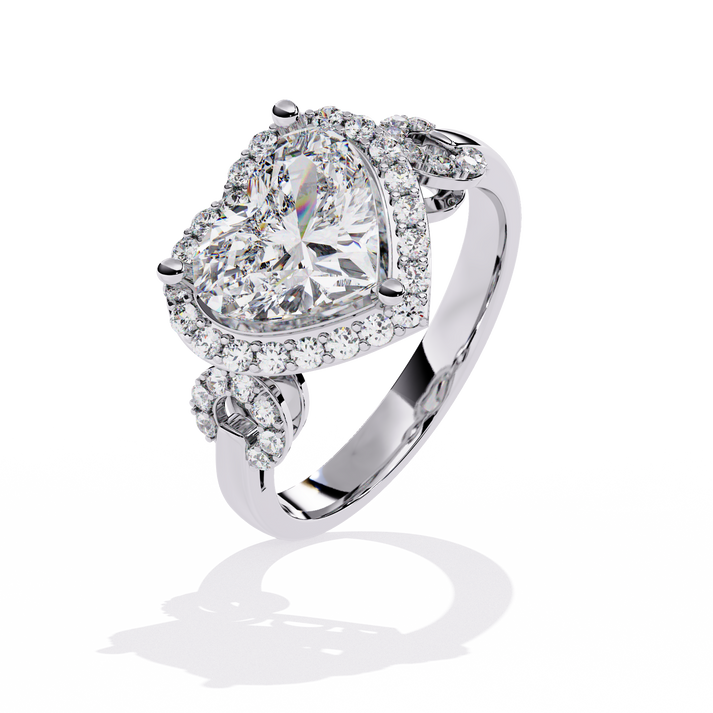 lab grown diamond | moissanite Jewellery Coctail Heart Halo Lab Grown Diamond OR Moissanite Ring by Rabbito Jewels
