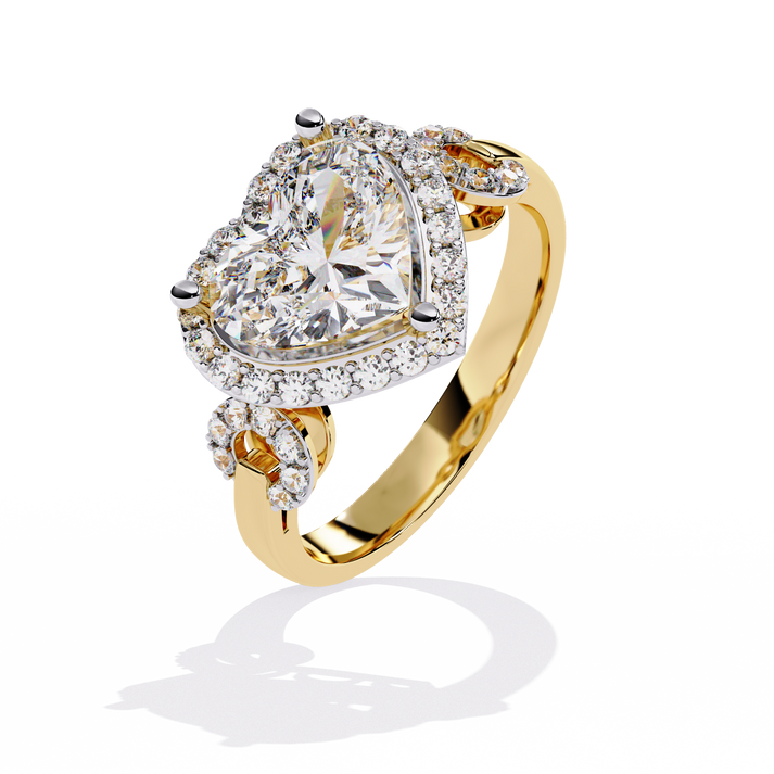 lab grown diamond | moissanite Jewellery Coctail Heart Halo Lab Grown Diamond OR Moissanite Ring by Rabbito Jewels