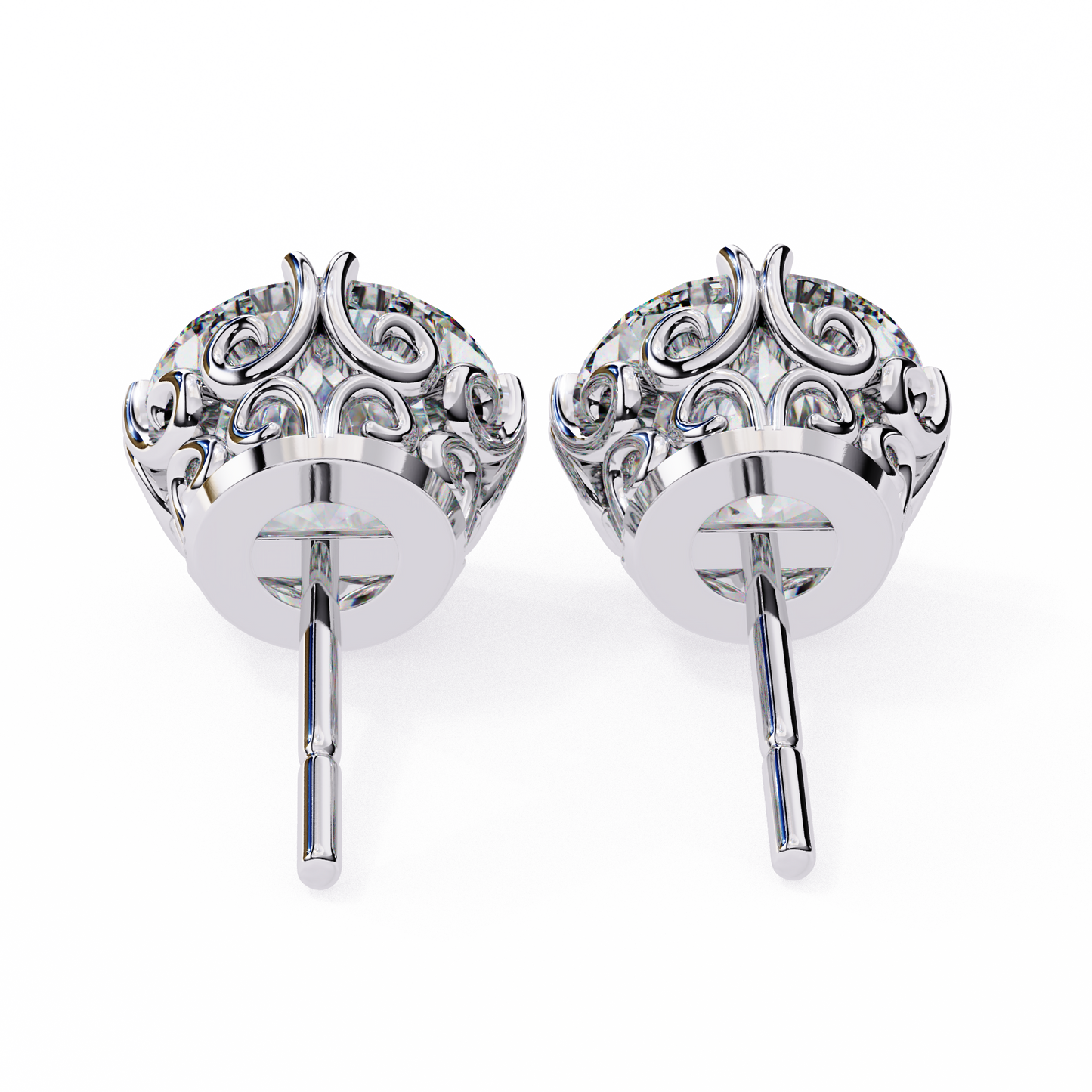 lab grown diamond | moissanite Jewellery Frostbite 1.28ct Lab Grown OR Moissanite Stud Earrings by Rabbito Jewels