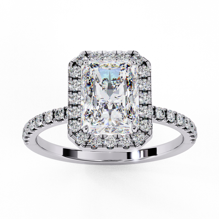 lab grown diamond | moissanite Jewellery Blooming Beauty Halo Lab Grown OR Moissanite Ring by Rabbito Jewels