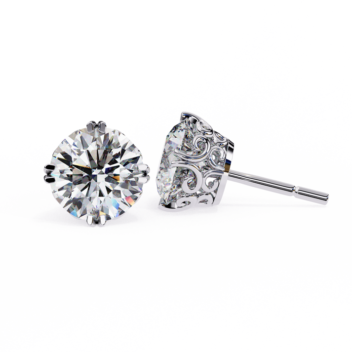 lab grown diamond | moissanite Jewellery Frostbite 1.28ct Lab Grown OR Moissanite Stud Earrings by Rabbito Jewels