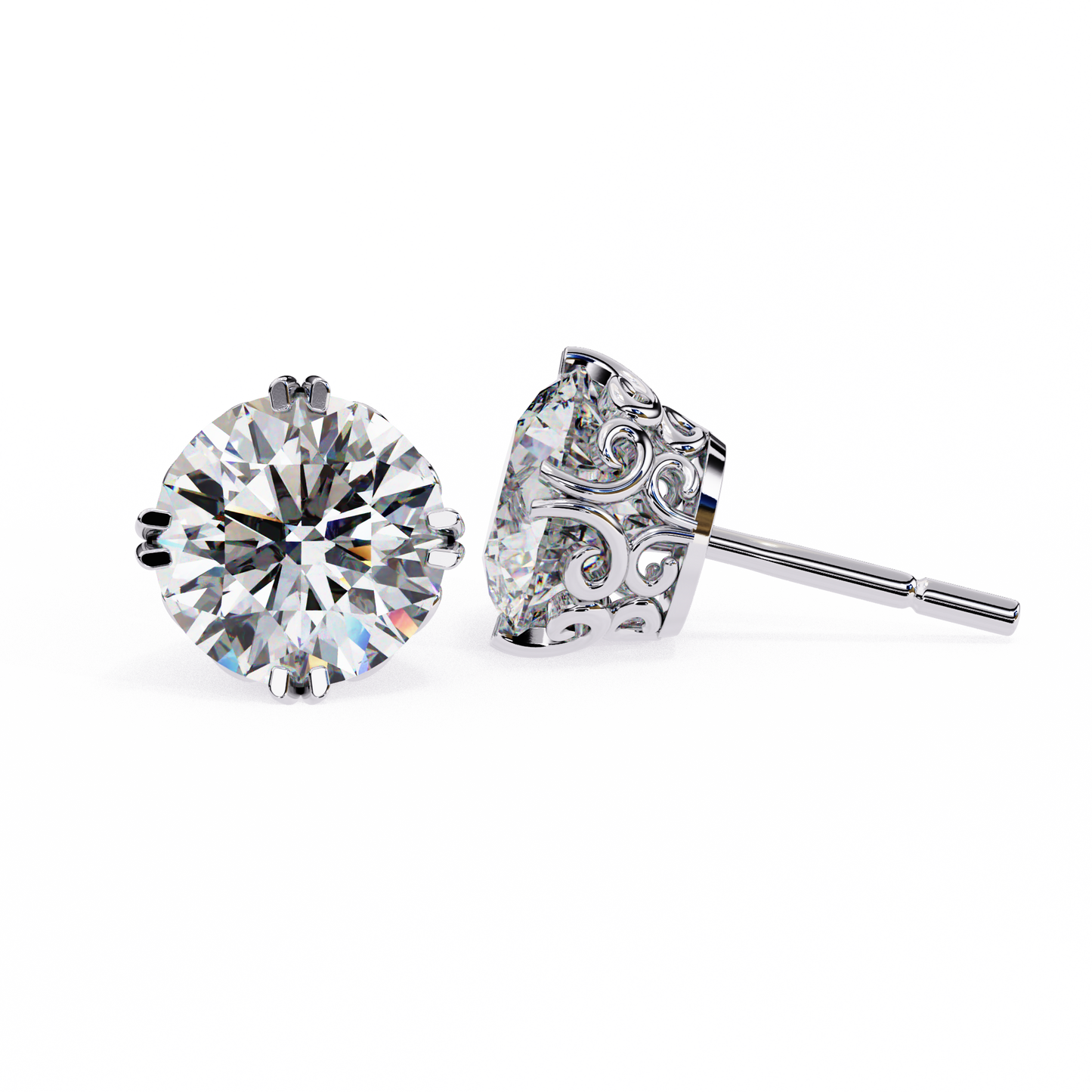 lab grown diamond | moissanite Jewellery Frostbite 1.28ct Lab Grown OR Moissanite Stud Earrings by Rabbito Jewels