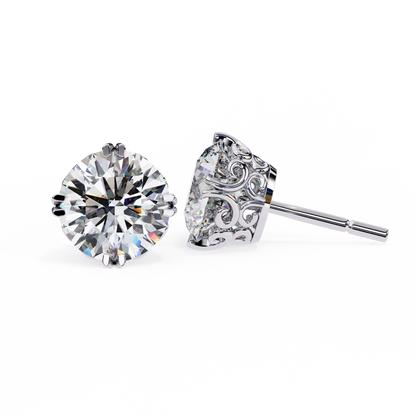 lab grown diamond | moissanite Jewellery Frostbite 1.28ct Lab Grown OR Moissanite Stud Earrings by Rabbito Jewels