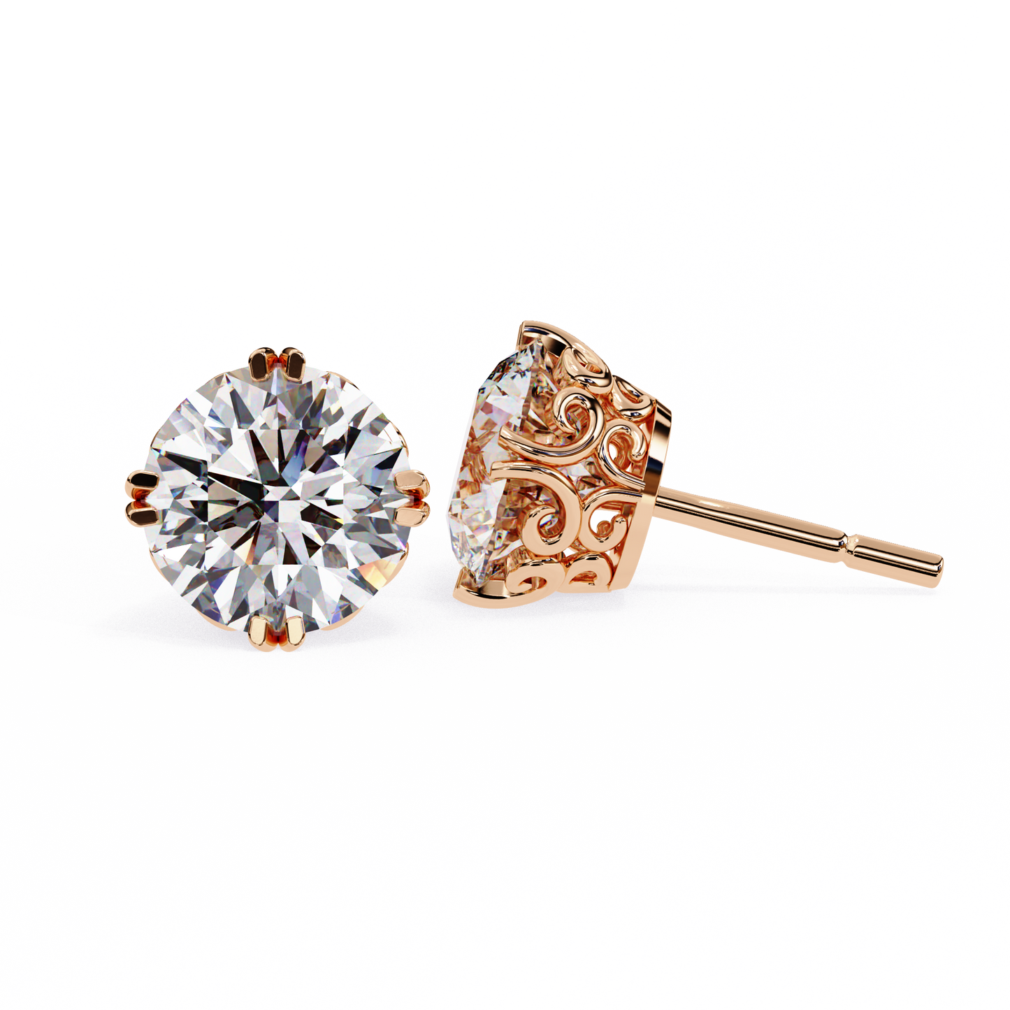 lab grown diamond | moissanite Jewellery Frostbite 1.28ct Lab Grown OR Moissanite Stud Earrings by Rabbito Jewels