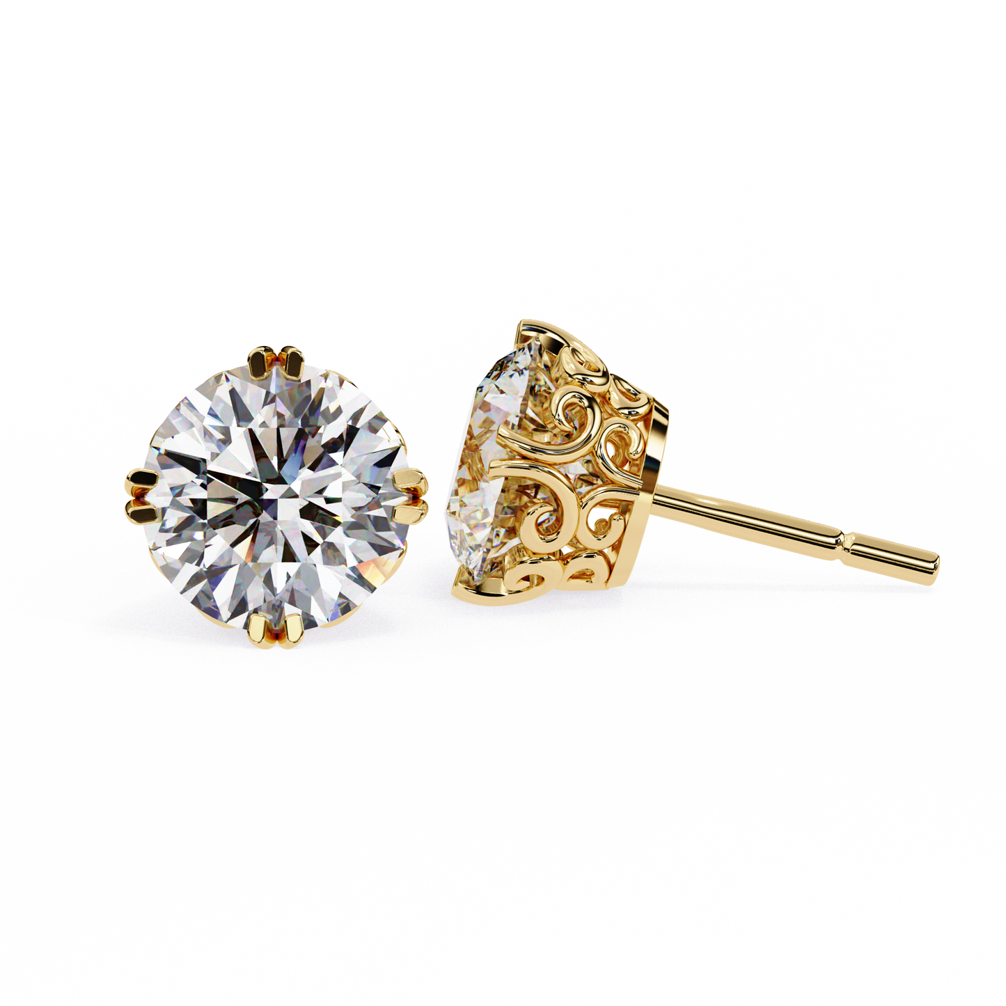 lab grown diamond | moissanite Jewellery Frostbite 1.28ct Lab Grown OR Moissanite Stud Earrings by Rabbito Jewels