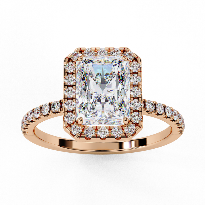 lab grown diamond | moissanite Jewellery Blooming Beauty Halo Lab Grown OR Moissanite Ring by Rabbito Jewels