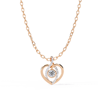 lab grown diamond | moissanite Jewellery Ice Heart Lab Grown Diamond OR Moissanite Pendant Rose Gold 18K by Rabbito Jewels