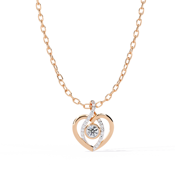 lab grown diamond | moissanite Jewellery Ice Heart Lab Grown Diamond OR Moissanite Pendant Rose Gold 18K by Rabbito Jewels