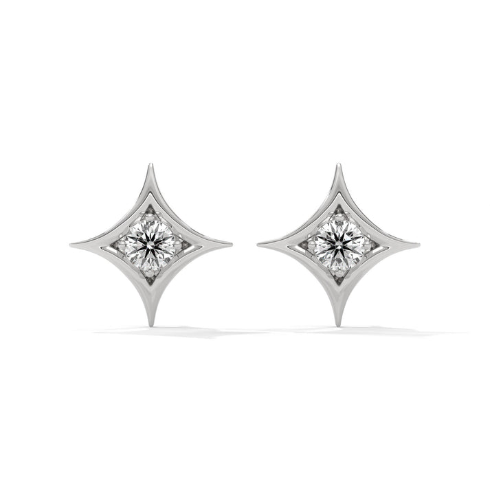lab grown diamond | moissanite Jewellery Cut Star Lab Grown Diamond OR Moissanite Earrings White Gold 14K by Rabbito Jewels