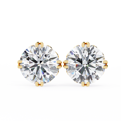 lab grown diamond | moissanite Jewellery Frostbite 1.28ct Lab Grown OR Moissanite Stud Earrings Yellow Gold 14K by Rabbito Jewels