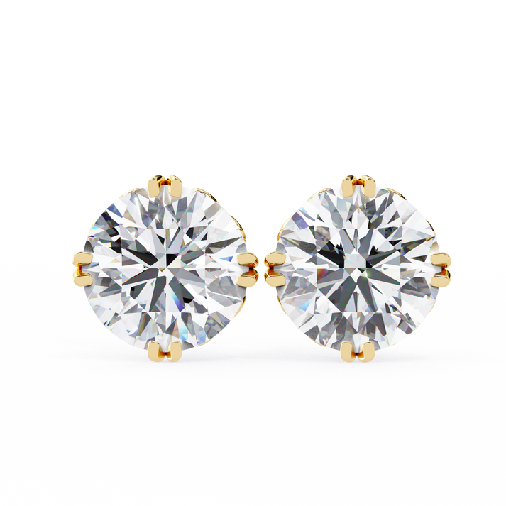 lab grown diamond | moissanite Jewellery Frostbite 1.28ct Lab Grown OR Moissanite Stud Earrings Yellow Gold 18K by Rabbito Jewels