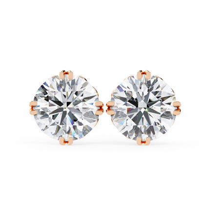 lab grown diamond | moissanite Jewellery Frostbite 1.28ct Lab Grown OR Moissanite Stud Earrings Rose Gold 14K by Rabbito Jewels