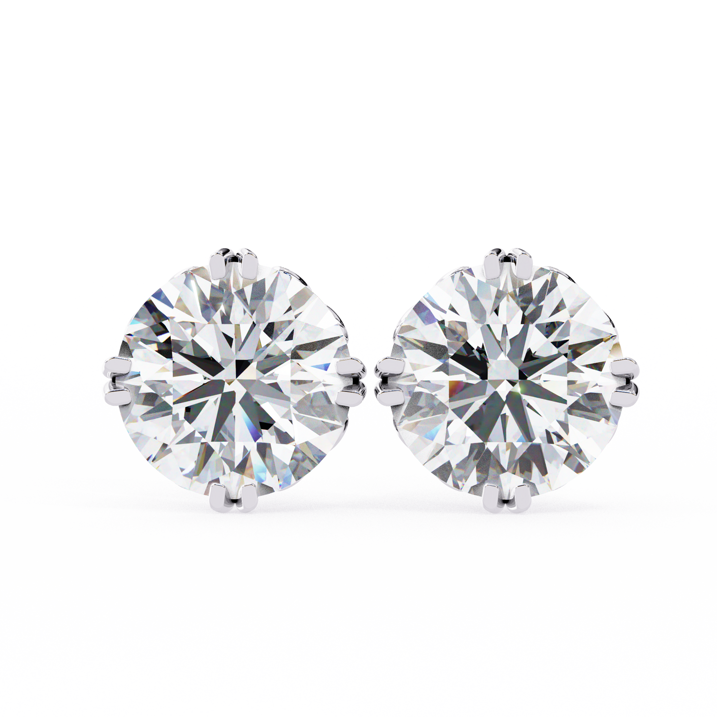 lab grown diamond | moissanite Jewellery Frostbite 1.28ct Lab Grown OR Moissanite Stud Earrings White Gold 14K by Rabbito Jewels