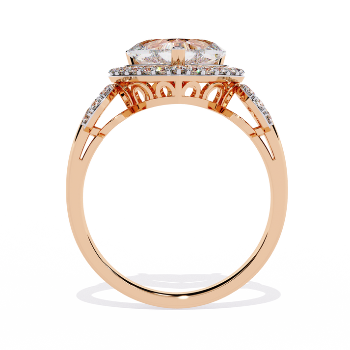 lab grown diamond | moissanite Jewellery Coctail Heart Halo Lab Grown Diamond OR Moissanite Ring by Rabbito Jewels