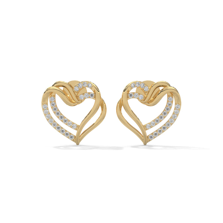 lab grown diamond | moissanite Jewellery Napier Heart Lab Grown Diamond OR Moissanite Earrings Yellow Gold 14K by Rabbito Jewels