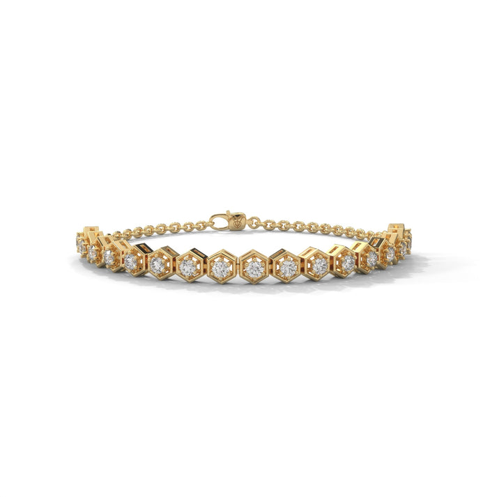 lab grown diamond | moissanite Jewellery Tennis Brilliant Lab Grown Diamond OR Moissanite Bracelet Yellow Gold 18K by Rabbito Jewels
