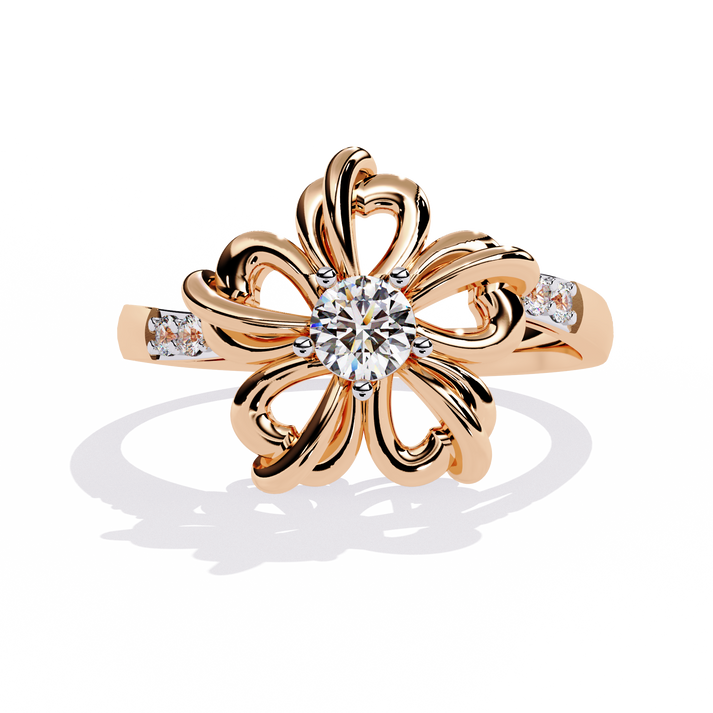 lab grown diamond | moissanite Jewellery Flora Lab Grown Diamond OR Moissanite Ring Rose Gold 14K by Rabbito Jewels