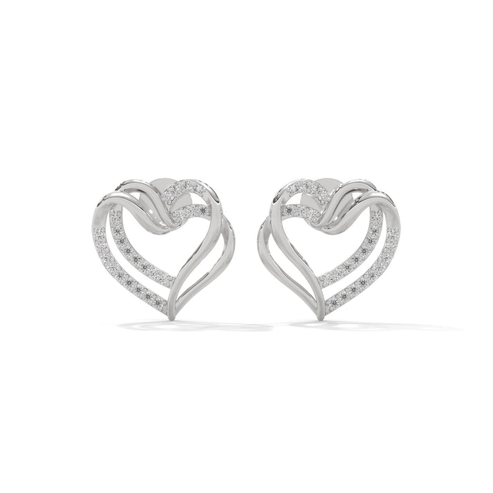 lab grown diamond | moissanite Jewellery Napier Heart Lab Grown Diamond OR Moissanite Earrings White Gold 14K by Rabbito Jewels