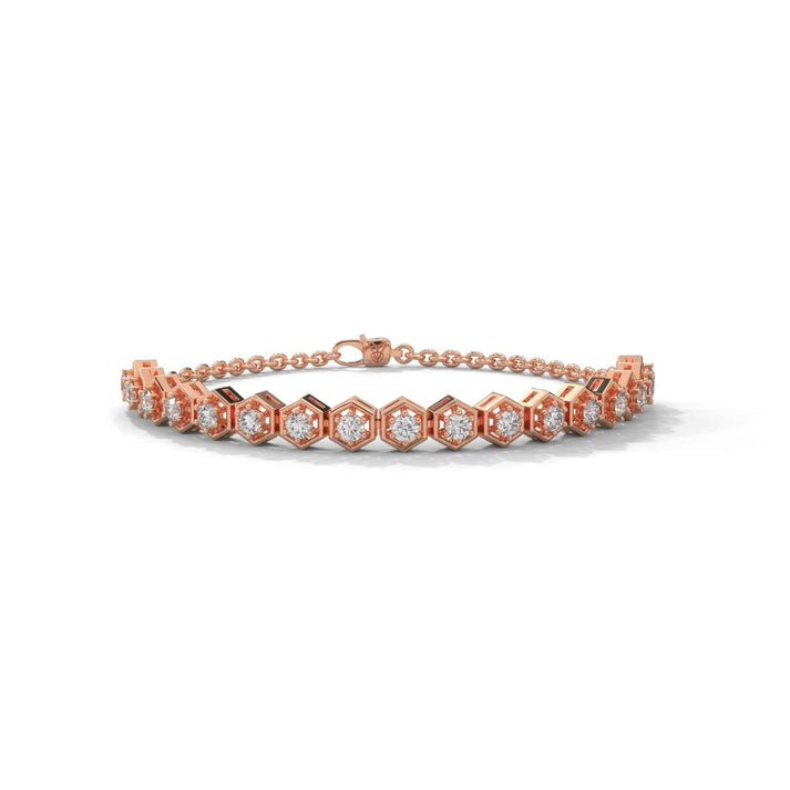 lab grown diamond | moissanite Jewellery Tennis Brilliant Lab Grown Diamond OR Moissanite Bracelet Rose Gold 18K by Rabbito Jewels