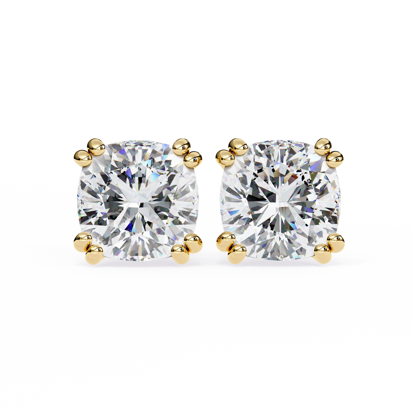 lab grown diamond | moissanite Jewellery Diamond Crunt Lab Grown OR Moissanite Stud Earrings Yellow Gold 18K by Rabbito Jewels