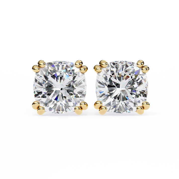 lab grown diamond | moissanite Jewellery Diamond Crunt Lab Grown OR Moissanite Stud Earrings Yellow Gold 14K by Rabbito Jewels