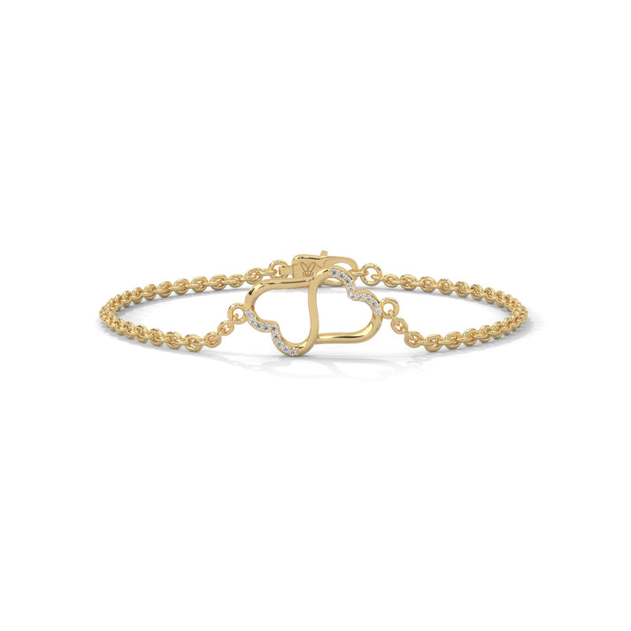 lab grown diamond | moissanite Jewellery Lucy Heart Lab Grown Diamond OR Moissanite Bracelet Yellow Gold 18K by Rabbito Jewels