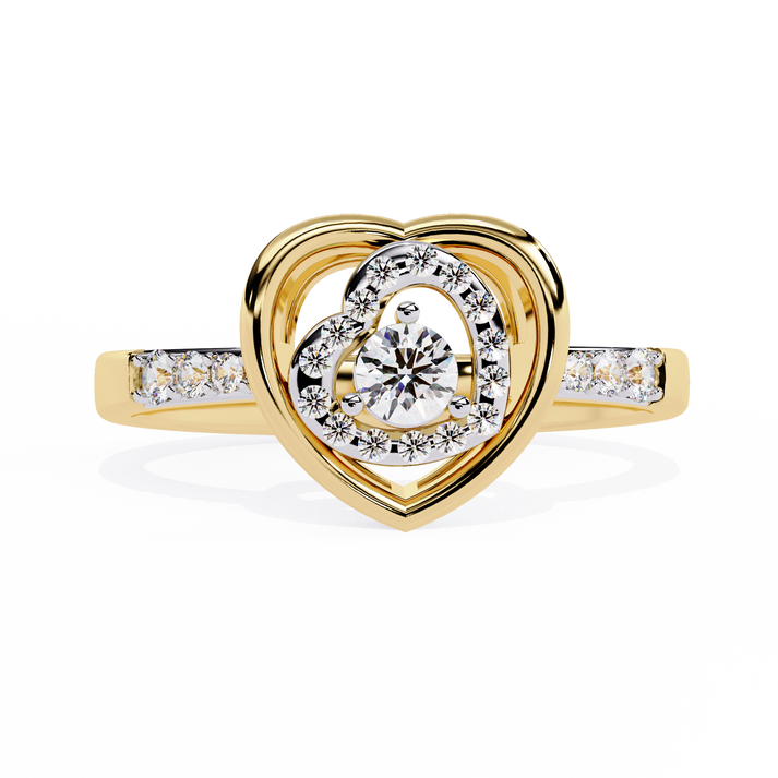 lab grown diamond | moissanite Jewellery Shorena Heart Lab Grown Diamond OR Moissanite Ring Yellow Gold 18K by Rabbito Jewels
