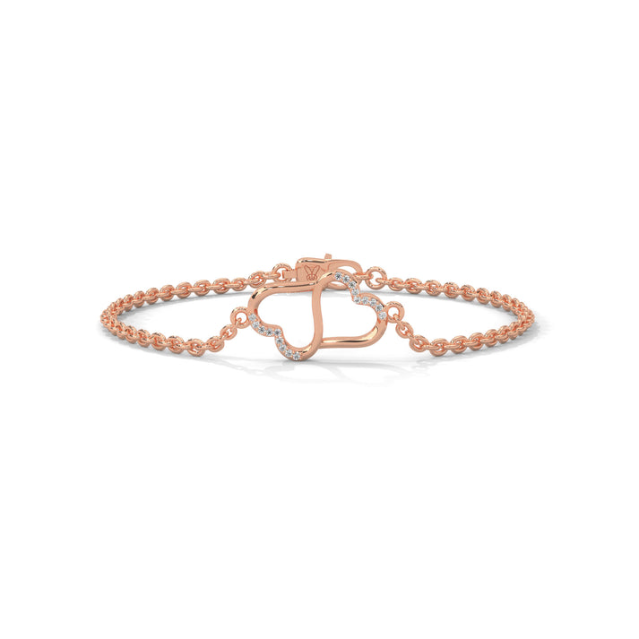 lab grown diamond | moissanite Jewellery Lucy Heart Lab Grown Diamond OR Moissanite Bracelet Rose Gold 18K by Rabbito Jewels