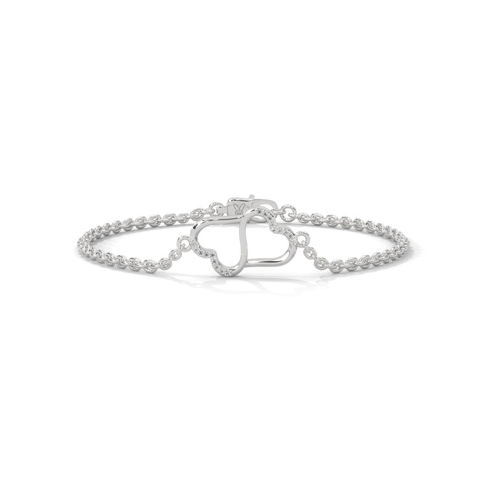 lab grown diamond | moissanite Jewellery Lucy Heart Lab Grown Diamond OR Moissanite Bracelet White Gold 18K by Rabbito Jewels