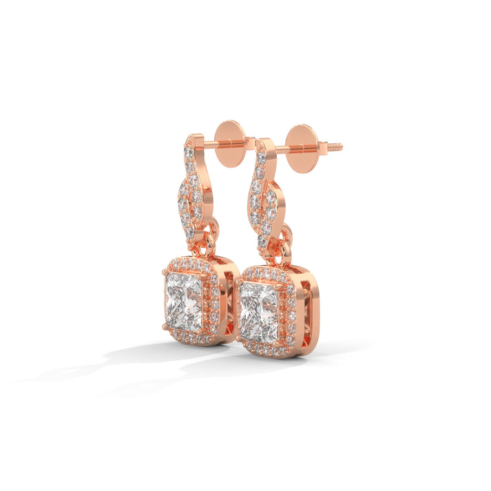 lab grown diamond | moissanite Jewellery Square Drop Lab Grown Diamond OR Moissanite Earrings by Rabbito Jewels
