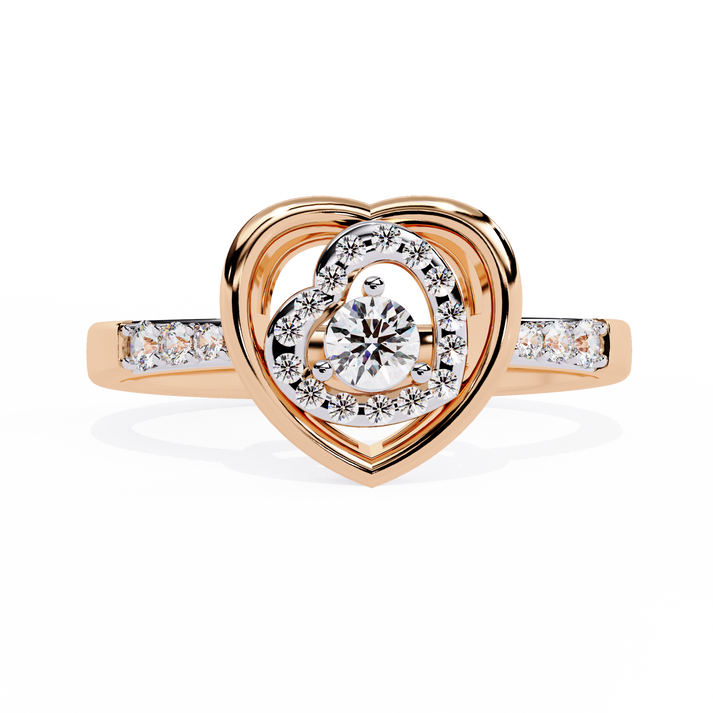 lab grown diamond | moissanite Jewellery Shorena Heart Lab Grown Diamond OR Moissanite Ring Rose Gold 14K by Rabbito Jewels