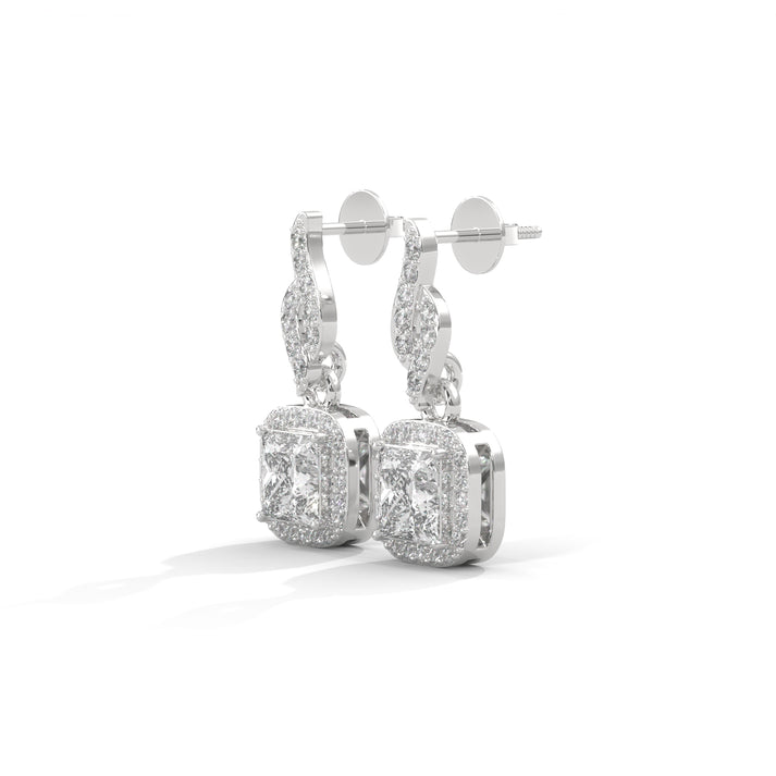 lab grown diamond | moissanite Jewellery Square Drop Lab Grown Diamond OR Moissanite Earrings by Rabbito Jewels