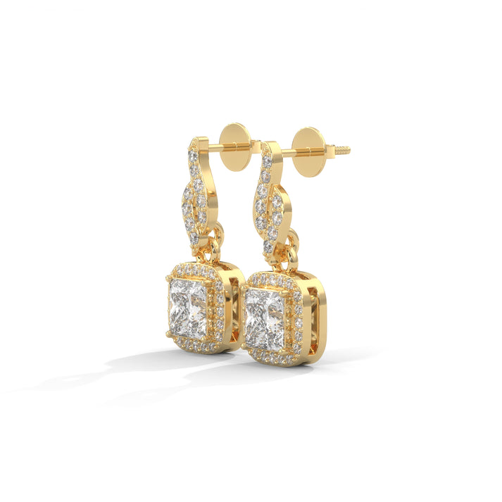 lab grown diamond | moissanite Jewellery Square Drop Lab Grown Diamond OR Moissanite Earrings by Rabbito Jewels