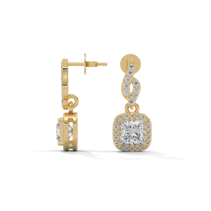 lab grown diamond | moissanite Jewellery Square Drop Lab Grown Diamond OR Moissanite Earrings by Rabbito Jewels