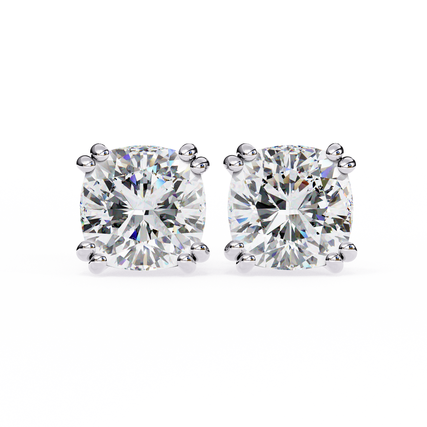 lab grown diamond | moissanite Jewellery Diamond Crunt Lab Grown OR Moissanite Stud Earrings Silver by Rabbito Jewels