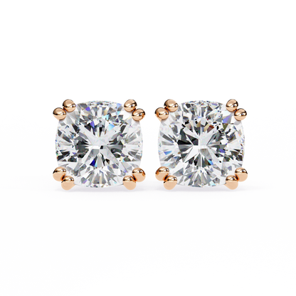 lab grown diamond | moissanite Jewellery Diamond Crunt Lab Grown OR Moissanite Stud Earrings Rose Gold 18K by Rabbito Jewels